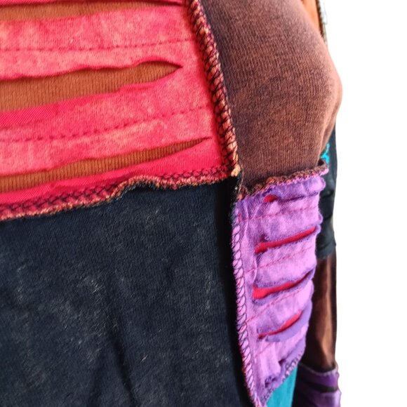 Small True Vintage Boho Top Handcrafted Patchwork Bohemian Tunic Nepal Cotton - Picture 3 of 8